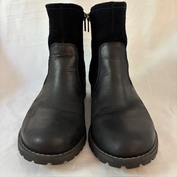 Timberland Bethel Black Suede/Leather Biker Moto Ankle Boot Women's Size 8 - Picture 5 of 13